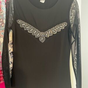 VENUS Black Top with Silver Accents